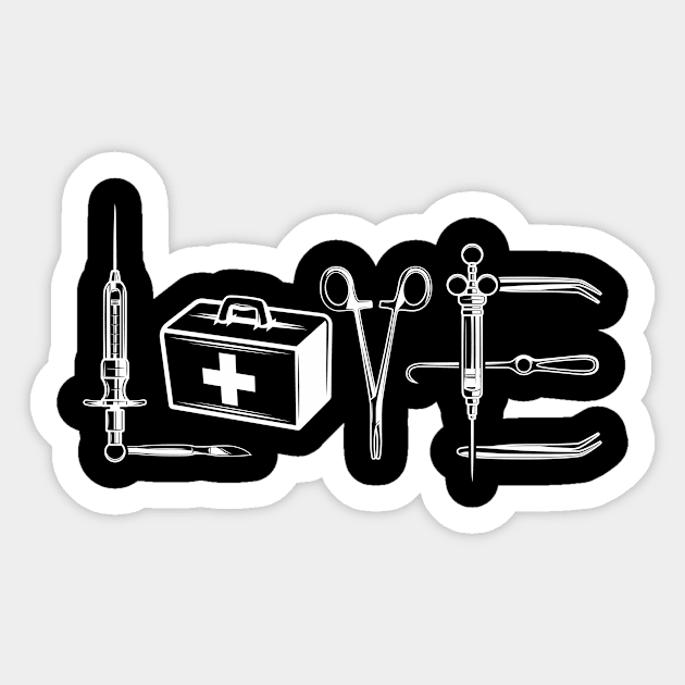 Love Nurse Cute Graphic Valentine Design Sticker by 2blackcherries